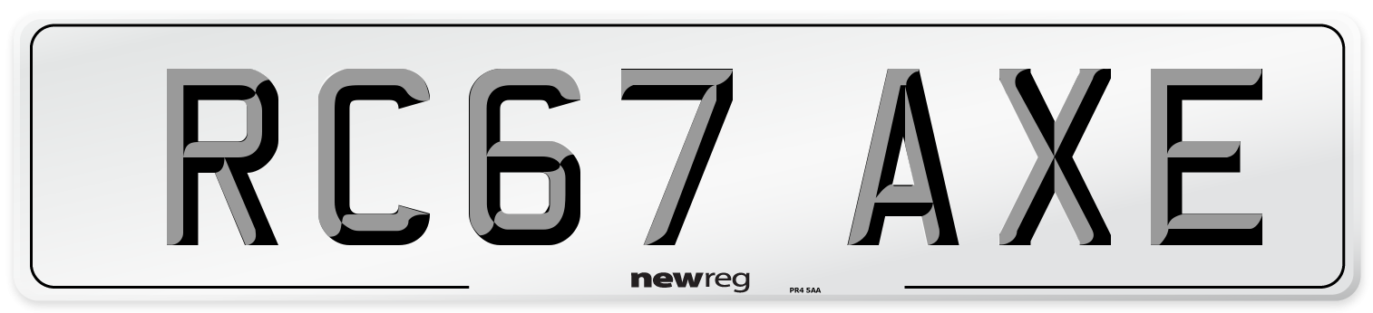 RC67 AXE Number Plate from New Reg